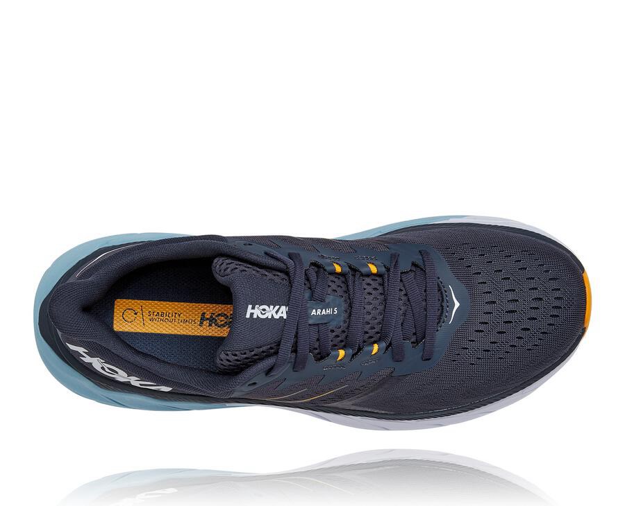 Hoka Australia One One Arahi 5 - Mens Walking Shoes Navy - TUNPM-2758